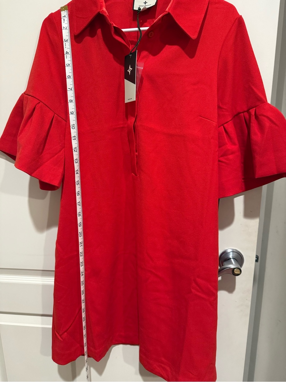 Tuckernuck Red Ruffle Sleeve Polo Dress